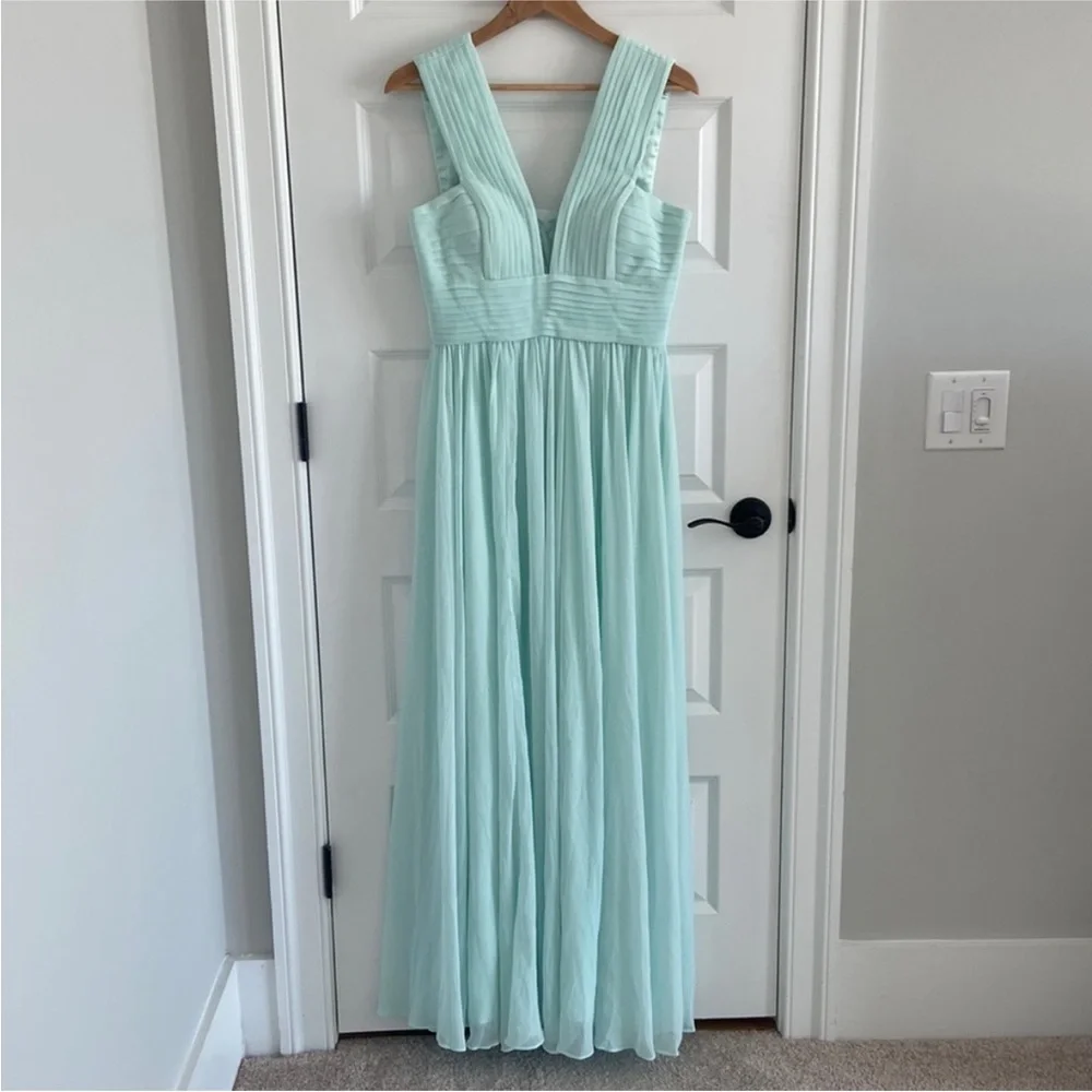 NWT Bariano $430 Sleeveless Maxi Dress in Mint Size M - Picture 3 of 7